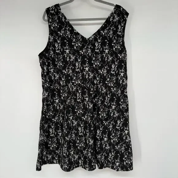 Disturbia Naomi Corset Mini Dress Women's Sz 16 Black Floral Print Gothic Lolita - Picture 3 of 9